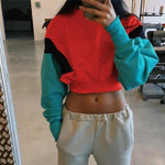 2018 Streetwear Long Sleeve Crop Top Sweatshirt