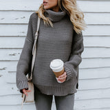 Women's Knitted Retro Long Turtleneck