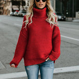 Women's Knitted Retro Long Turtleneck