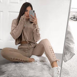 Two Pieces Set Women Workout Tracksuit