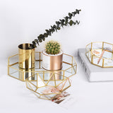 Nordic Style Glass Copper Geometry Storage Basket