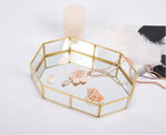 Nordic Style Glass Copper Geometry Storage Basket