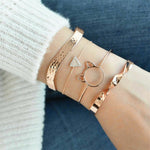 4Pcs Trendy Cat Ear Women's Charm Bracelet Set