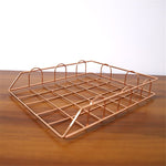 Nordic Rose Gold Metal Stackable Storage Basket