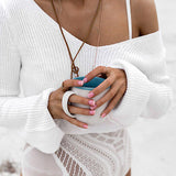 Women Casual Long Sleeve Knitted Pullover Sweater