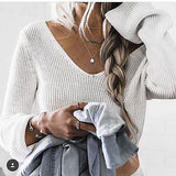 Women Casual Long Sleeve Knitted Pullover Sweater