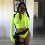 Fluorescence Fitness Two Pieces Sportswear Set