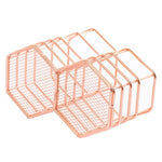 Nordic Simplicity Style Rose Gold Metal Storage Basket