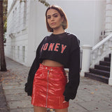 Black Long Sleeve Crop Top