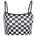 Women's Streetwear Checkered Crop Top