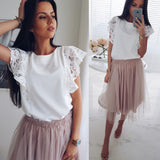 Women's Chiffon Lace Casual Top