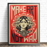 Make Art Not War Wall Art Poster Canvas