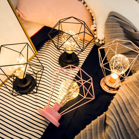 Iron Geometric USB Lamp