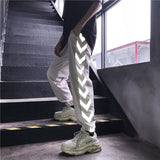 Unisex Streetwear Reflective Pants