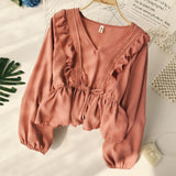 Women's V Neck Lace Blouse