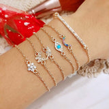 Bracelet Sets Minimalist Hollow Lotus Bangle Bracelets