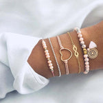 Bracelet Sets Minimalist Hollow Lotus Bangle Bracelets