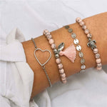 Bracelet Sets Minimalist Hollow Lotus Bangle Bracelets