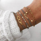 Bracelet Sets Minimalist Hollow Lotus Bangle Bracelets