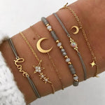 Bracelet Sets Minimalist Hollow Lotus Bangle Bracelets