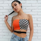 Women's Adjustable Buckle Style Streetstyle Crop Top