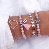 4Pcs/ Shell Turtle Bracelet Set