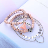 4Pcs/ Shell Turtle Bracelet Set