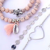 4Pcs/ Shell Turtle Bracelet Set