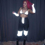 Reflective Fabric Patchwork Harem Pants