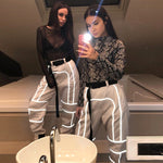 Women's Streetstyle Reflective Patchwork Cargo Pants