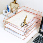 Nordic Rose Gold Metal Stackable Storage Basket