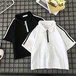 Women's Striped Casual Streetwear Tracksuit T-shirt + Elastic Waist Pants