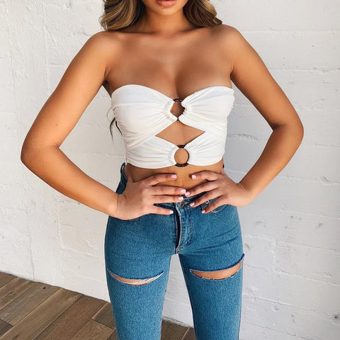 Women Sleeveless Summer Crop Top