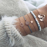 Charm 4 Pcs/set Women's Fashion Gold Bracelets